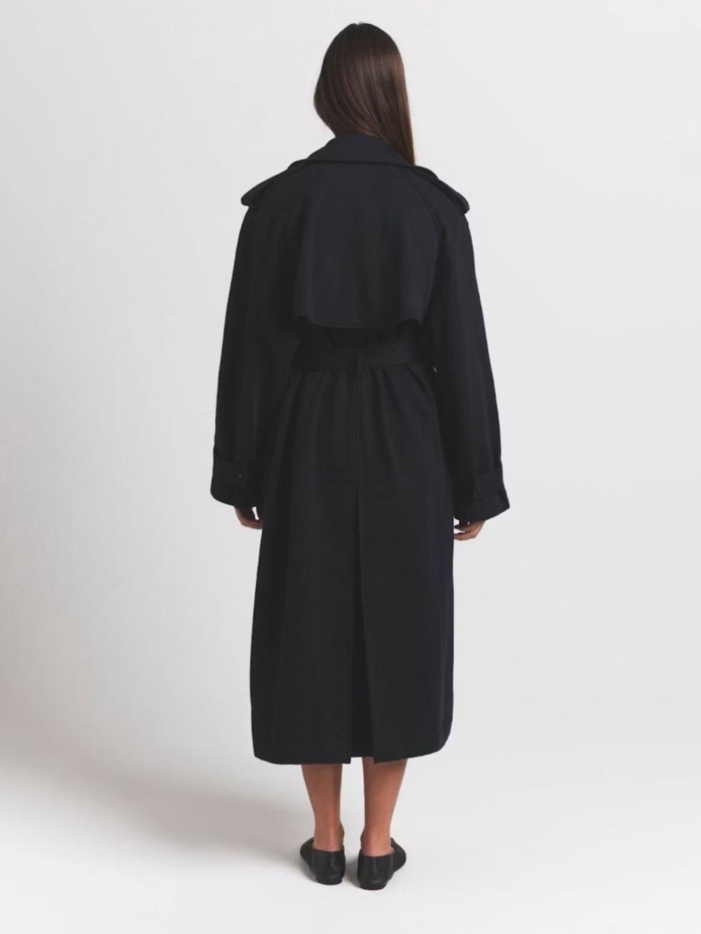SKIMS Onyx Oversized Boyfriend Fleece Trench Coat Size Large NWT - Picture 2 of 16